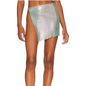 Winona Micro Wrap Skirt in Blue Iridescent